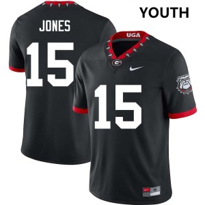 Youth Demello Jones 100th Anniversary Black Georgia Bulldogs #15 College Football University Jerseys 641082-493