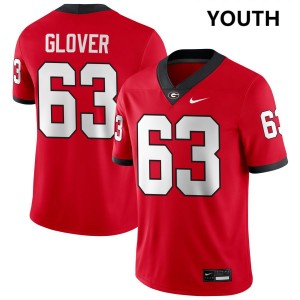 Youth Dontrell Glover Red Georgia Bulldogs #63 College Football High School Jerseys 415623-384