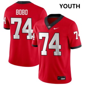 Youth Drew Bobo Red Georgia Bulldogs #74 College Football Stitched Jerseys 239257-907