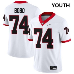Youth Drew Bobo White Georgia Bulldogs #74 College Football Official Jerseys 155007-382