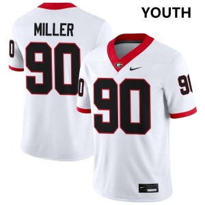 Youth Drew Miller White Georgia Bulldogs #90 College Football University Jersey 167804-918