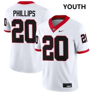 Youth Dwight Phillips Jr. White Georgia Bulldogs #20 College Football Embroidery Jerseys 913833-812