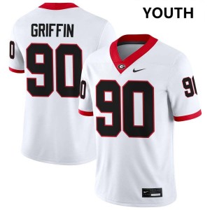Youth Elijah Griffin White Georgia Bulldogs #90 College Football Replica Jersey 411258-108