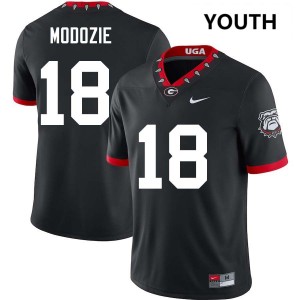 Youth Elo Modozie 100th Anniversary Black Georgia Bulldogs #18 College Football Stitched Jerseys 789918-564