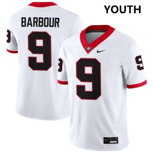 Youth Ethan Barbour White Georgia Bulldogs #9 College Football Embroidery Jerseys 819255-158
