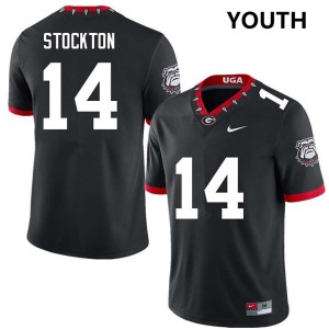 Men Gunner Stockton 100th Anniversary Black Georgia Bulldogs #14 College Football NCAA Jerseys 971243-982