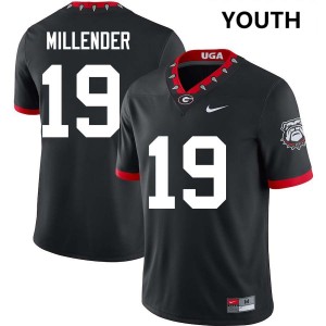 Youth Hezekiah Millender 100th Anniversary Black Georgia Bulldogs #19 College Football NCAA Jerseys 263483-798