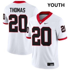 Youth JaCorey Thomas White Georgia Bulldogs #20 College Football NCAA Jersey 317083-650