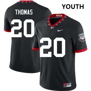 Youth JaCorey Thomas 100th Anniversary Black Georgia Bulldogs #20 College Football 2025-26 Jersey 188349-393