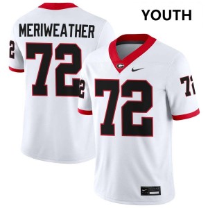 Youth Jamal Meriweather White Georgia Bulldogs #72 College Football Player Jersey 783751-857