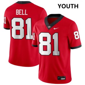 Youth Jeremy Bell Red Georgia Bulldogs #81 College Football Embroidery Jerseys 737916-144