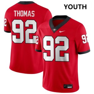 Youth Jordan Thomas Red Georgia Bulldogs #92 College Football NCAA Jerseys 699364-597