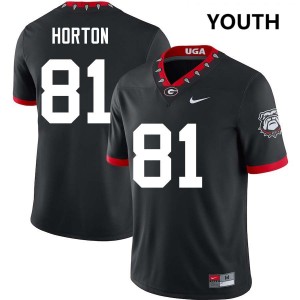 Youth Josh Horton 100th Anniversary Black Georgia Bulldogs #81 College Football High School Jersey 201171-684