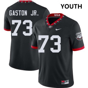 Youth Juan Gaston 100th Anniversary Black Georgia Bulldogs #73 College Football Alumni Jersey 623060-950
