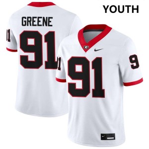 Youth Justin Greene White Georgia Bulldogs #91 College Football High School Jerseys 838644-593