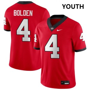 Youth KJ Bolden Red Georgia Bulldogs #4 College Football High School Jersey 663623-823