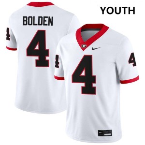 Youth KJ Bolden White Georgia Bulldogs #4 College Football Stitched Jersey 652784-998