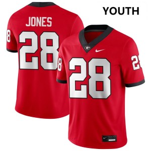 Youth Kris Jones Red Georgia Bulldogs #28 College Football Stitched Jerseys 754722-957