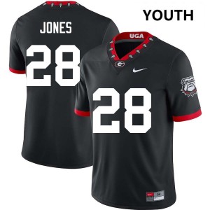 Youth Kris Jones 100th Anniversary Black Georgia Bulldogs #28 College Football Game Jersey 930994-914