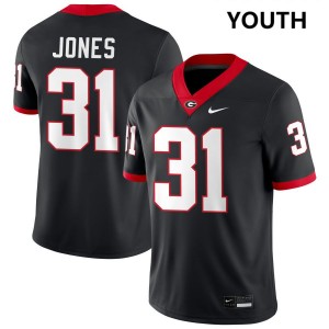 Youth Kyron Jones Black Georgia Bulldogs #31 College Football Embroidery Jerseys 994172-583