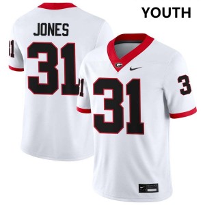 Youth Kyron Jones White Georgia Bulldogs #31 College Football Official Jersey 154108-943