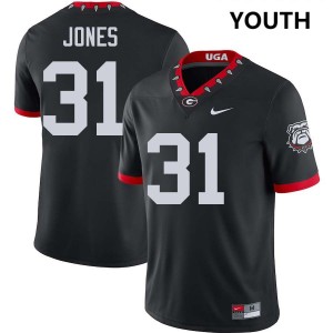 Youth Kyron Jones 100th Anniversary Black Georgia Bulldogs #31 College Football Limited Jersey 165306-661