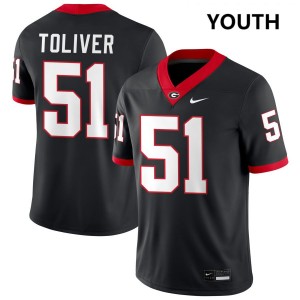 Youth Malachi Toliver Black Georgia Bulldogs #51 College Football University Jersey 759347-594