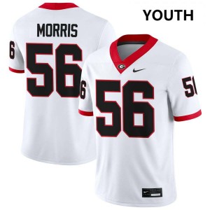 Youth Micah Morris White Georgia Bulldogs #56 College Football Player Jersey 363089-681