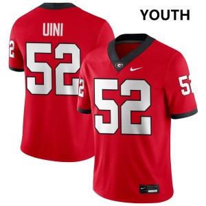 Youth Michael Uini Red Georgia Bulldogs #52 College Football Embroidery Jerseys 976447-181