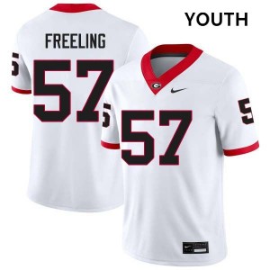 Youth Monroe Freeling White Georgia Bulldogs #57 College Football High School Jersey 210744-776