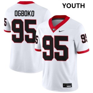 Youth Nnamdi Ogboko White Georgia Bulldogs #95 College Football High School Jerseys 741580-296