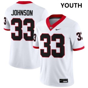 Youth Quintavius Johnson White Georgia Bulldogs #33 College Football 2025 Jerseys 941695-682