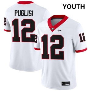 Youth Ryan Puglisi White Georgia Bulldogs #12 College Football Limited Jerseys 953127-788