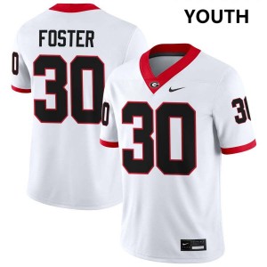Youth Terrell Foster White Georgia Bulldogs #30 College Football Stitched Jerseys 676036-182