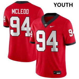 Youth Xzavier McLeod Red Georgia Bulldogs #94 College Football 2025 Jerseys 373759-769