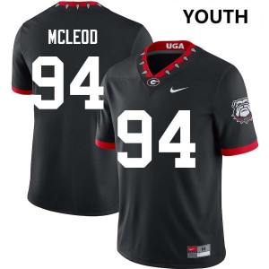 Youth Xzavier McLeod 100th Anniversary Black Georgia Bulldogs #94 College Football Player Jersey 862547-576