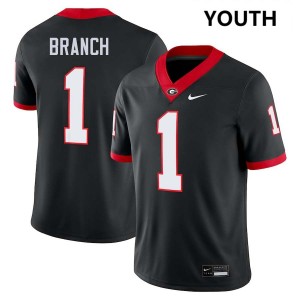 Youth Zachariah Branch Black Georgia Bulldogs #1 College Football Player Jerseys 396420-551