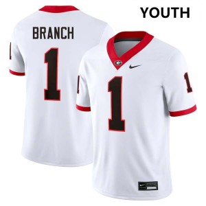 Youth Zachariah Branch White Georgia Bulldogs #1 College Football 2025 Jerseys 311810-618
