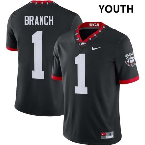 Youth Zachariah Branch 100th Anniversary Black Georgia Bulldogs #1 College Football NCAA Jersey 787750-120