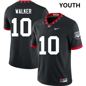 Youth Zayden Walker 100th Anniversary Black Georgia Bulldogs #10 College Football High School Jerseys 677326-161