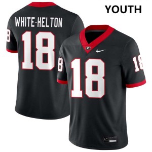 Youth Sacovie White-Helton Black Georgia Bulldogs #18 College Football High School Jerseys 797027-964