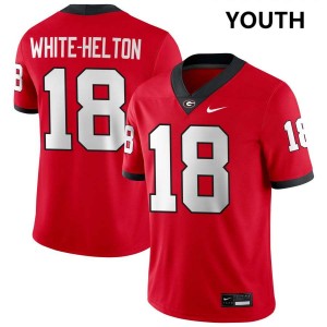 Youth Sacovie White-Helton Red Georgia Bulldogs #18 College Football 2025-26 Jersey 631588-703