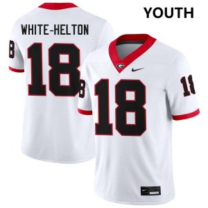 Youth Sacovie White-Helton White Georgia Bulldogs #18 College Football Embroidery Jersey 802606-818