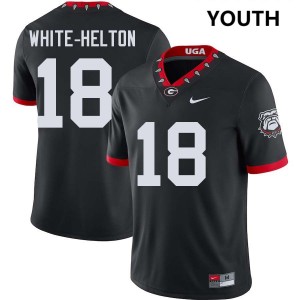 Youth Sacovie White-Helton 100th Anniversary Black Georgia Bulldogs #18 College Football University Jerseys 628349-772